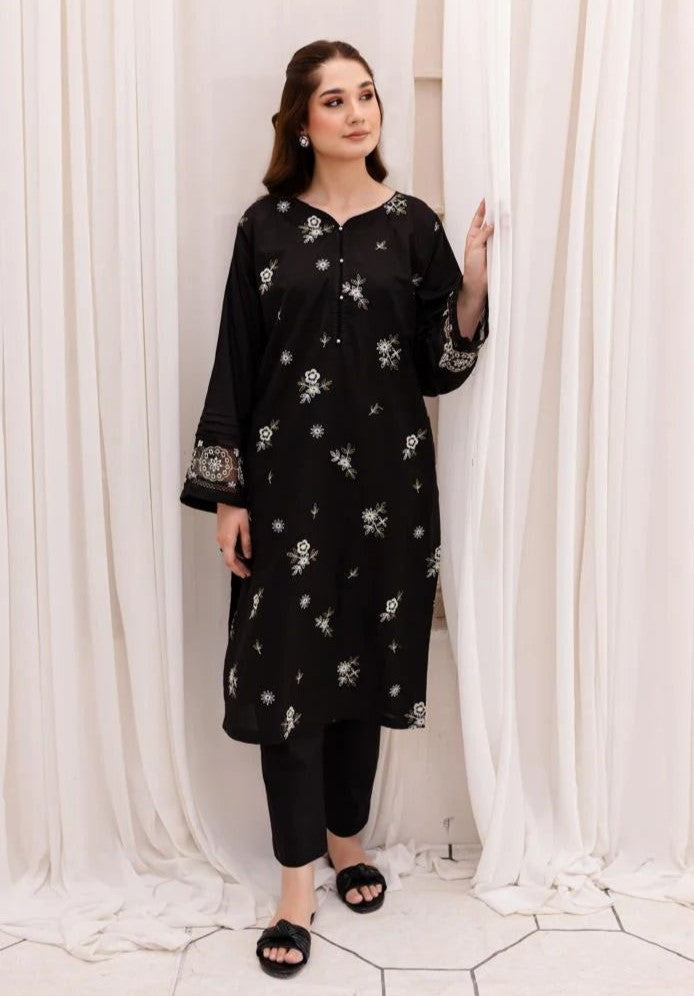 Black Embroidered Dress